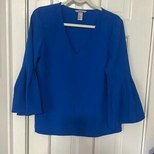 H&M Bell sleeve royal blue blouse size 8